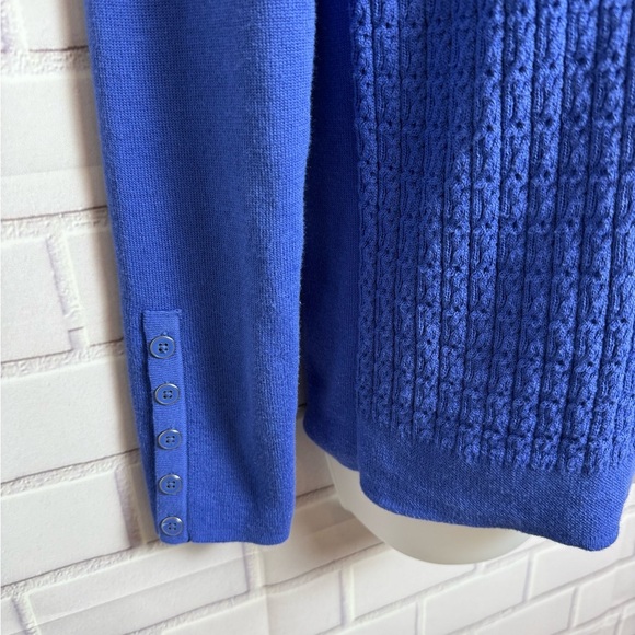 Talbots Royal Blue Cotton Blend Sweater/size S - Picture 4 of 11